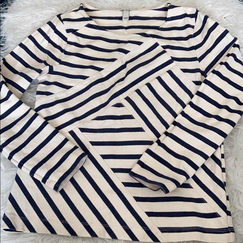 3/$25 🌺 J. Crew structured mixed striped tee sz S by